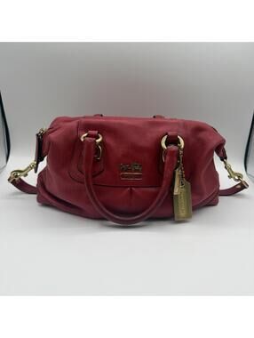 Vintage Coach Madison Sabrina Satchel Patent Leather Handbag Deep Pink